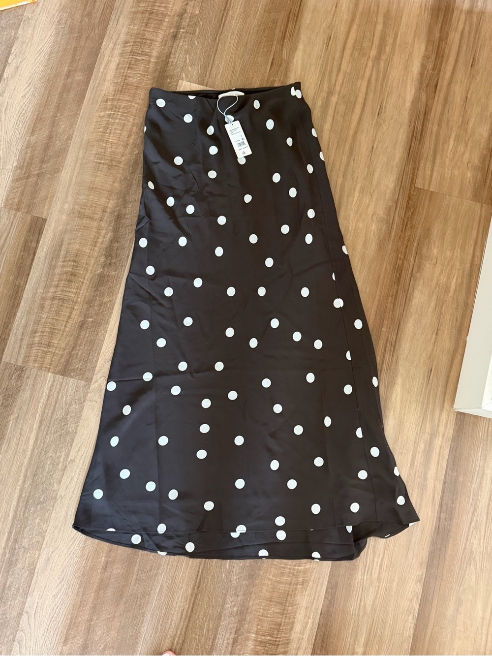Favorite Daughter Brown Maxi Skirt with White Polka Dots